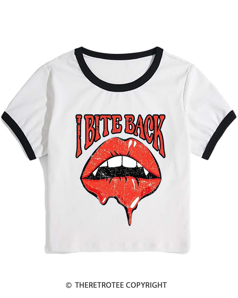 TheRetroTee I Bite Back 1990s Women's Ringer T-Shirt