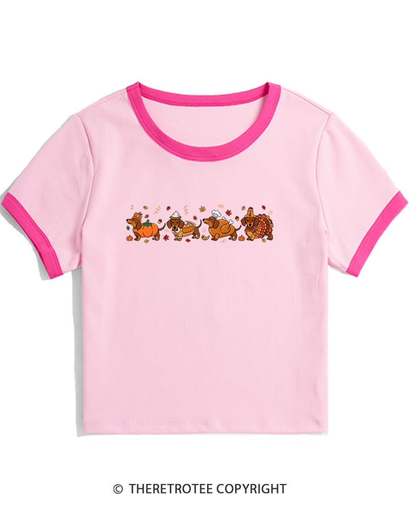TheRetroTee Turkey Dog 1980s Women's Ringer T-Shirt