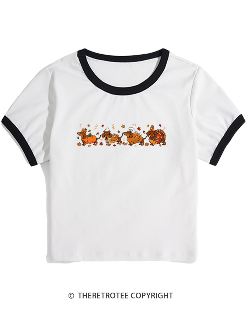 TheRetroTee Turkey Dog 1980s Women's Ringer T-Shirt