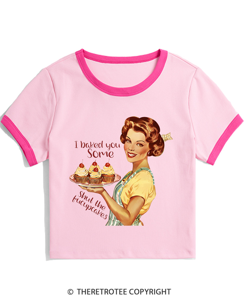 TheRetroTee Retro Sarcastic Housewife Sticker Women's Ringer T-shirt