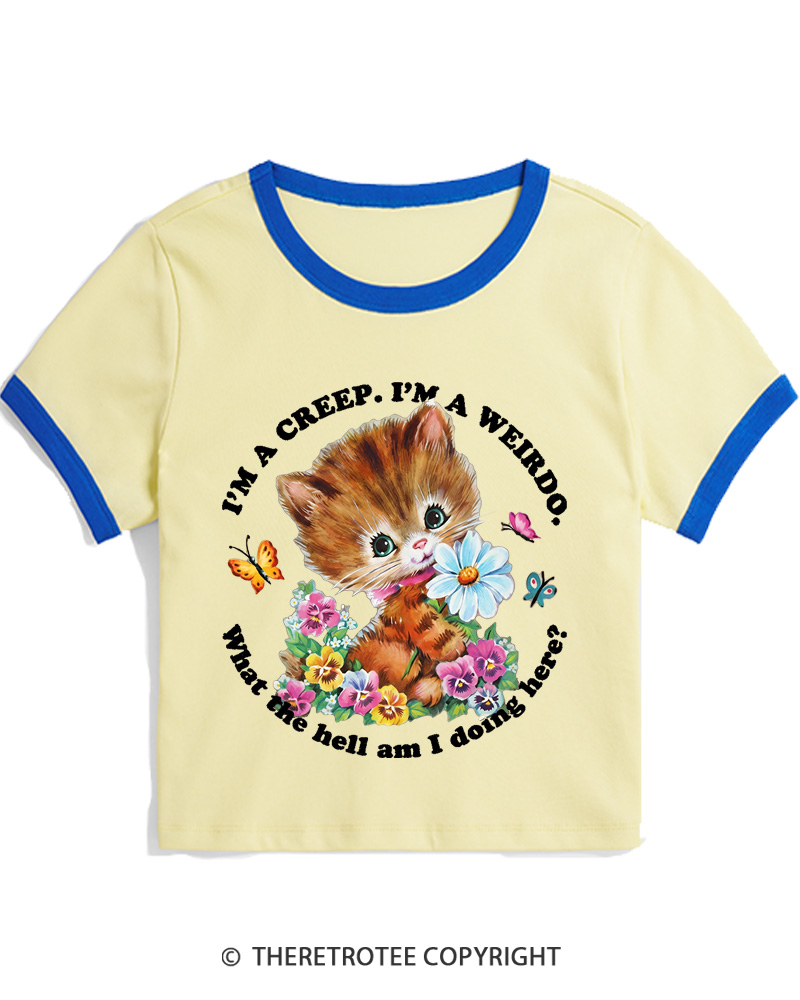 TheRetroTee I'm a Creep 1990s Women's Ringer T-shirt