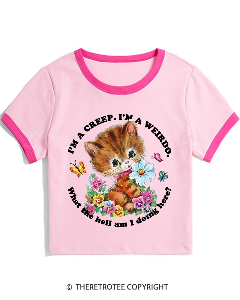 TheRetroTee I'm a Creep 1990s Women's Ringer T-shirt