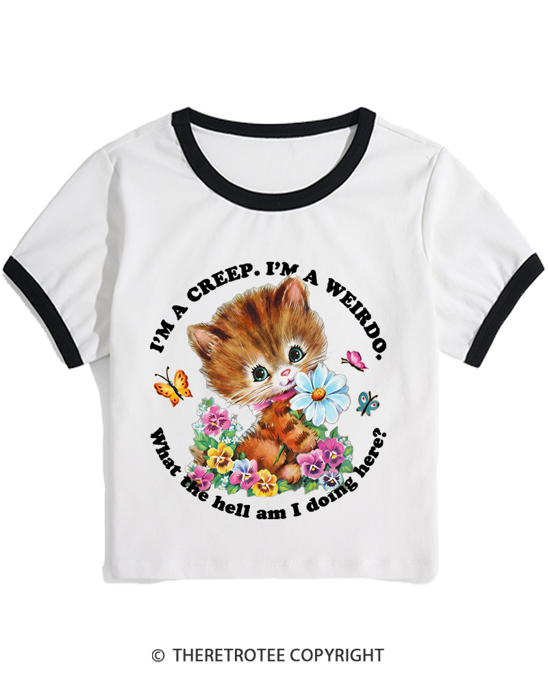 TheRetroTee I'm a Creep 1990s Women's Ringer T-shirt