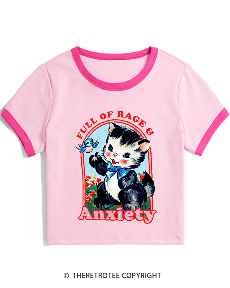 TheRetroTee Rage & Anxiety Humor 1970s Women's Ringer T-shirt