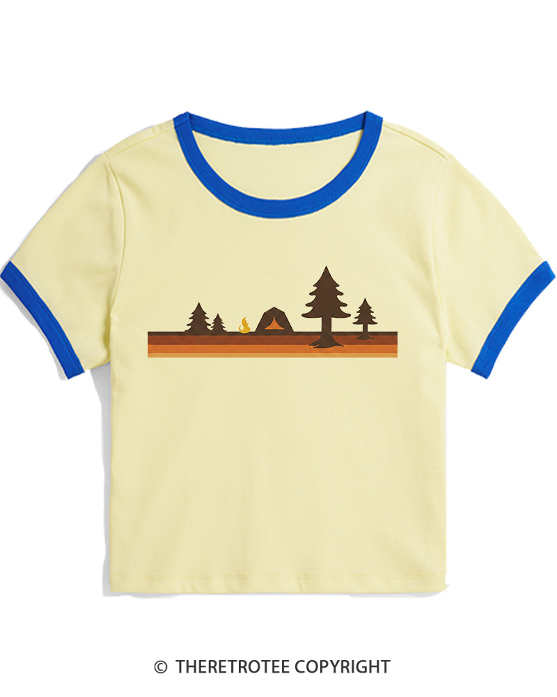 TheRetroTee Camper 1980s Women's Ringer T-shirt