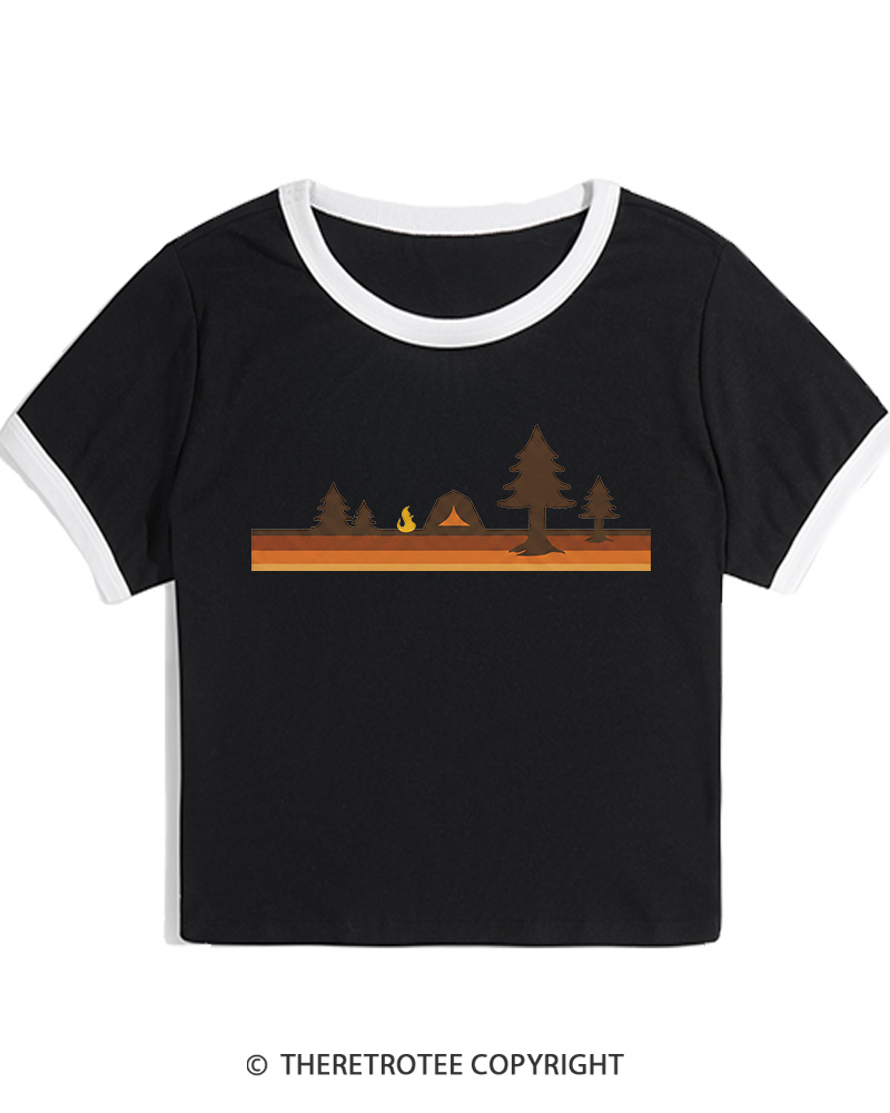 TheRetroTee Camper 1980s Women's Ringer T-shirt