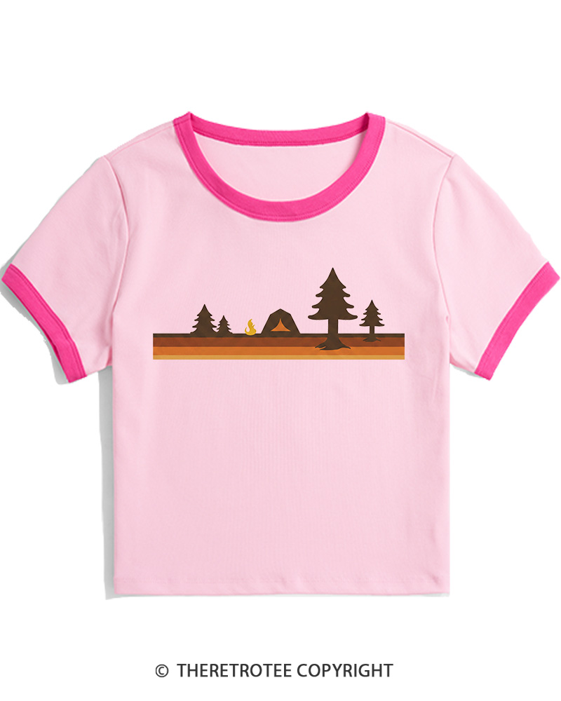 TheRetroTee Camper 1980s Women's Ringer T-shirt