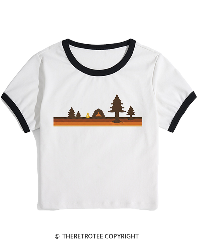TheRetroTee Camper 1980s Women's Ringer T-shirt