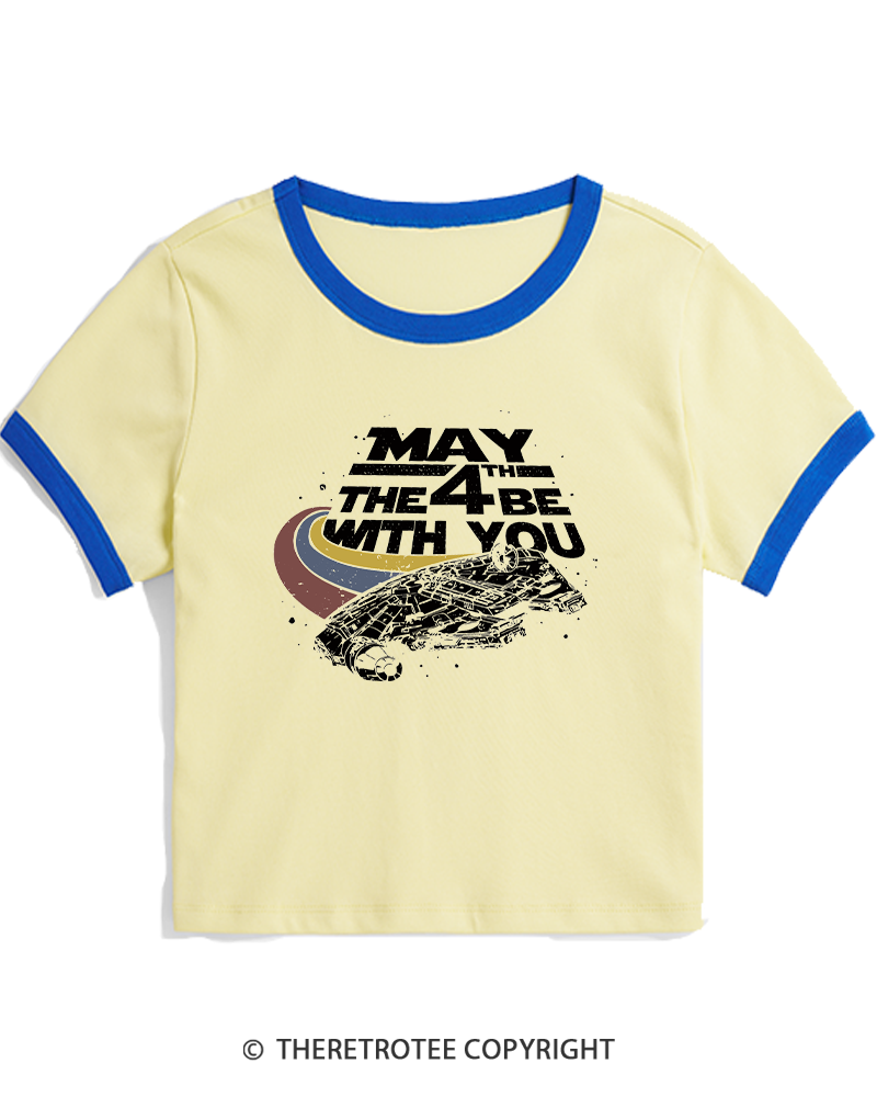 TheRetroTee Science Fiction Graphic 1980s Women's Ringer T-shirt