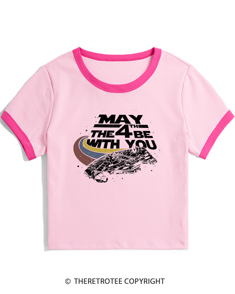 TheRetroTee Science Fiction Graphic 1980s Women's Ringer T-shirt