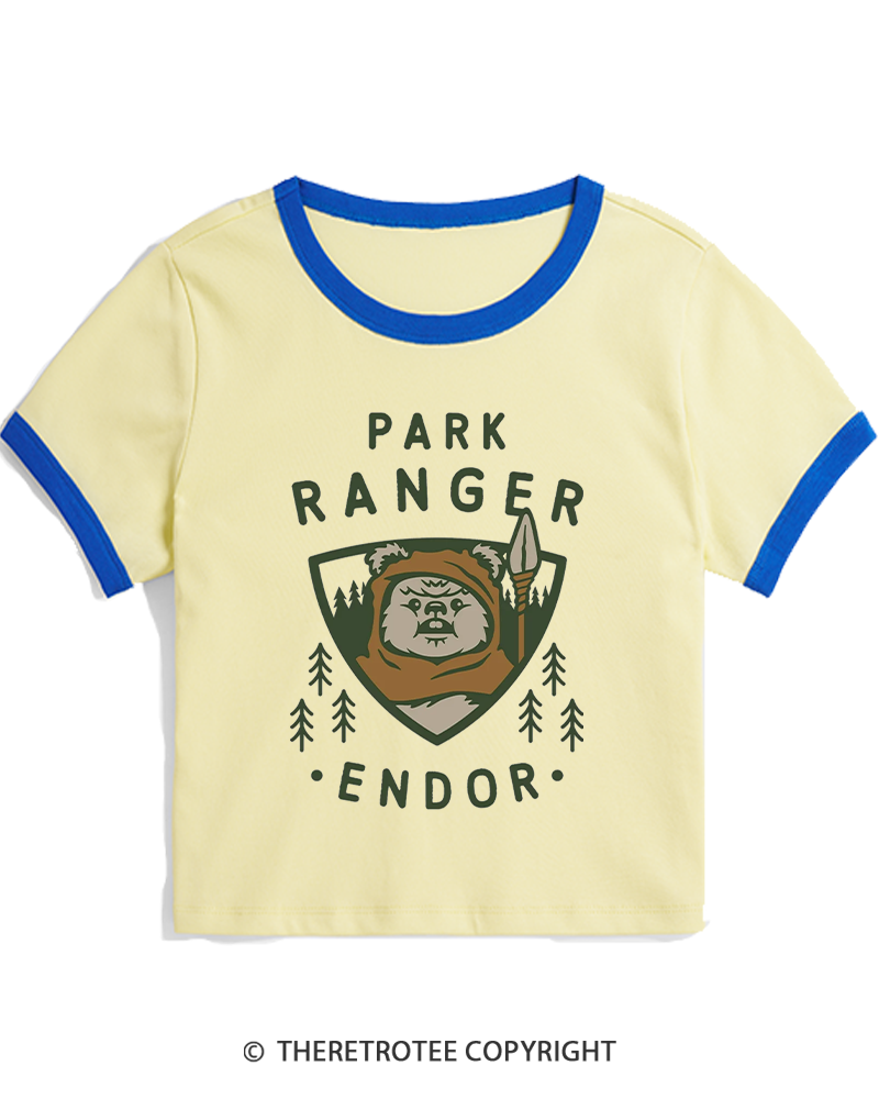 TheRetroTee Park Ranger 1980s Women's Ringer T-shirt