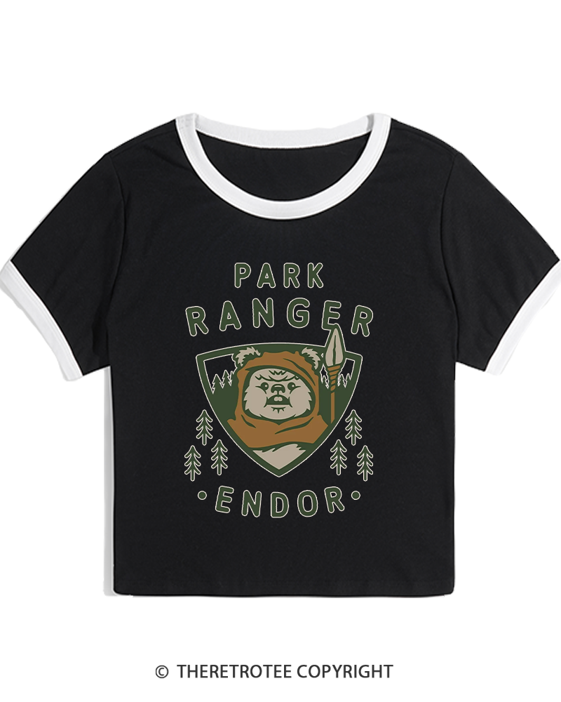 TheRetroTee Park Ranger 1980s Women's Ringer T-shirt