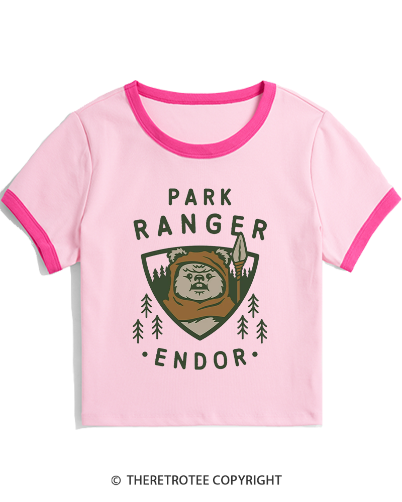 TheRetroTee Park Ranger 1980s Women's Ringer T-shirt