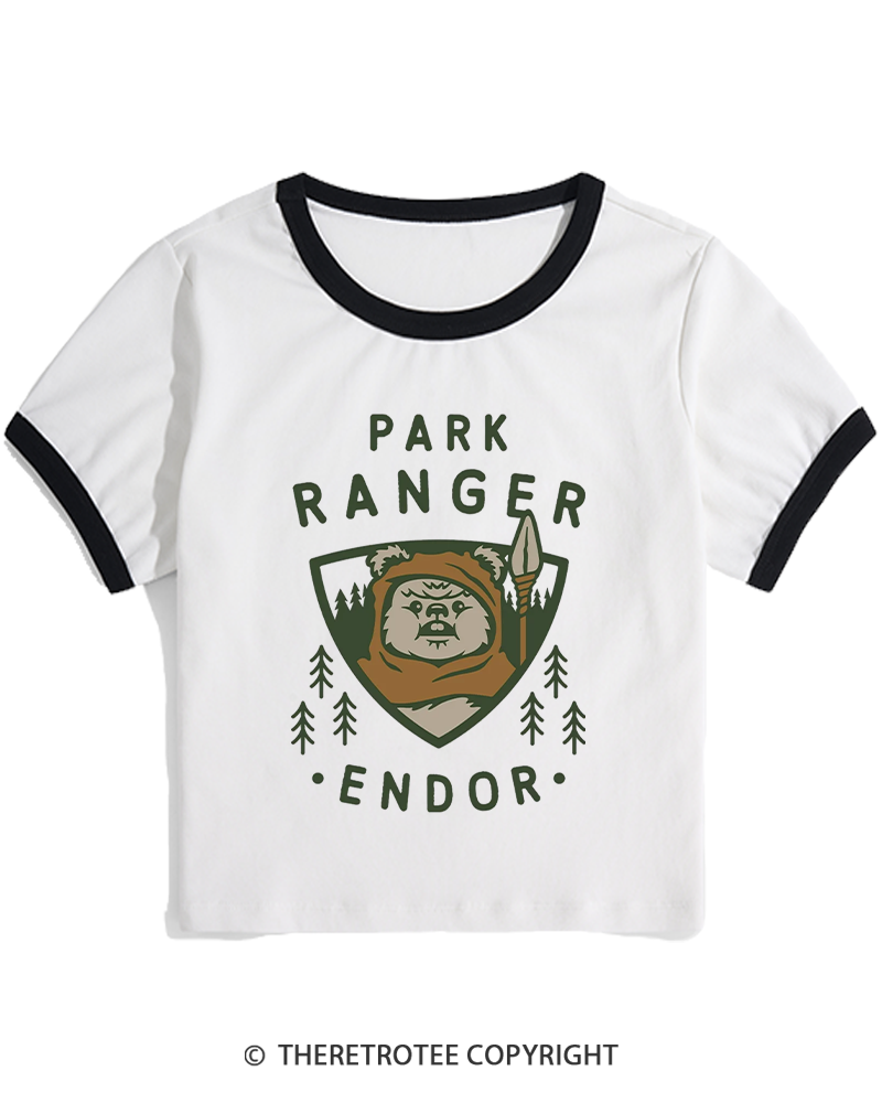 TheRetroTee Park Ranger 1980s Women's Ringer T-shirt
