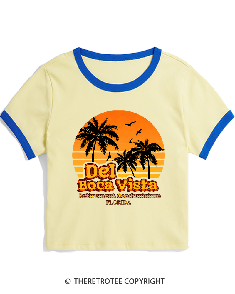 TheRetroTee Del Boca Vista 1990s Women's Ringer T-shirt