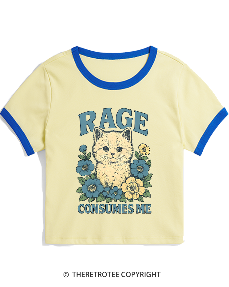 TheRetroTee Cat Meme 1970s Women's Ringer T-shirt