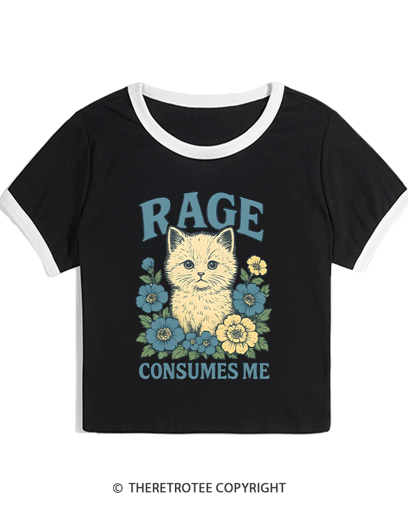 TheRetroTee Cat Meme 1970s Women's Ringer T-shirt