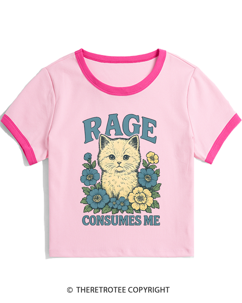 TheRetroTee Cat Meme 1970s Women's Ringer T-shirt
