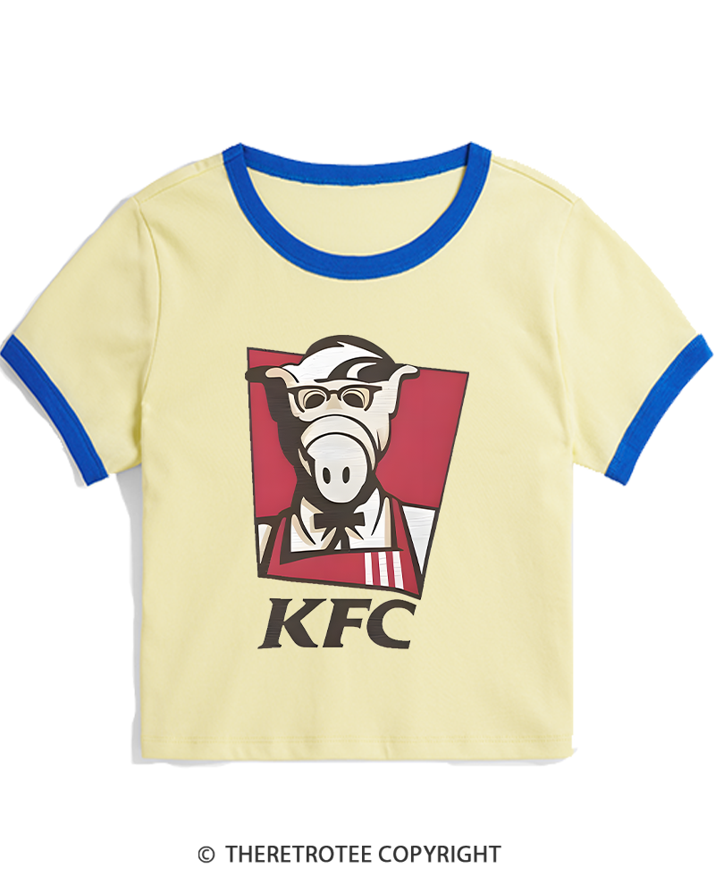TheRetroTee 1980s Kentucky Fried Cats Women's Ringer T-shirt