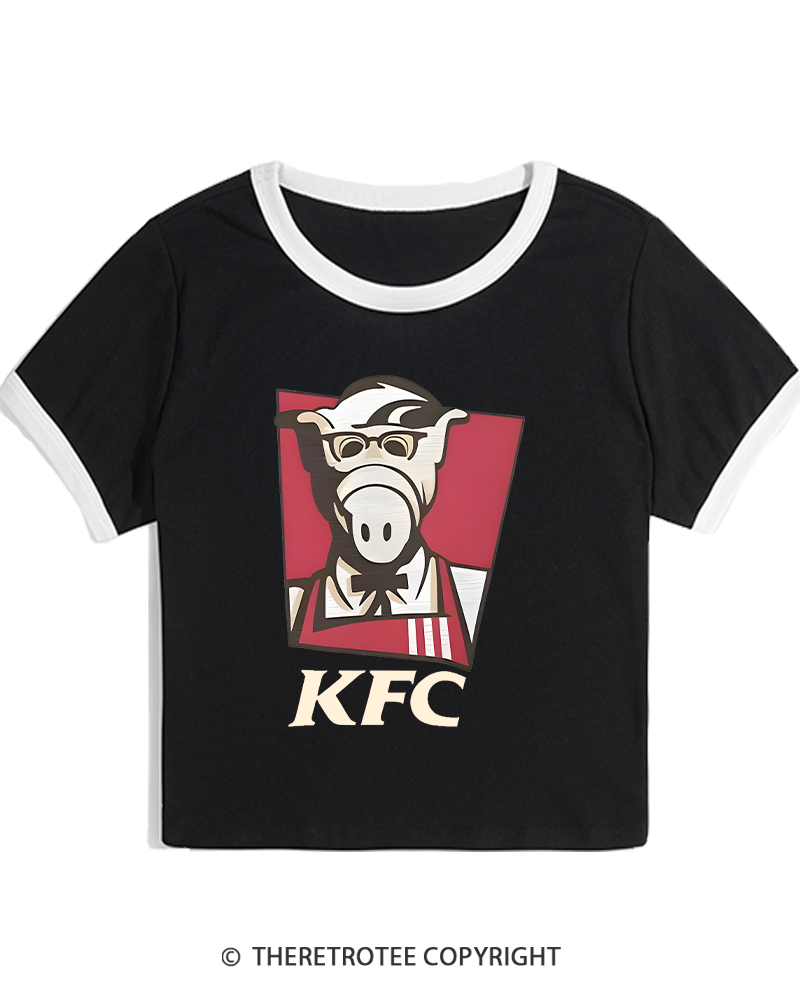 TheRetroTee 1980s Kentucky Fried Cats Women's Ringer T-shirt