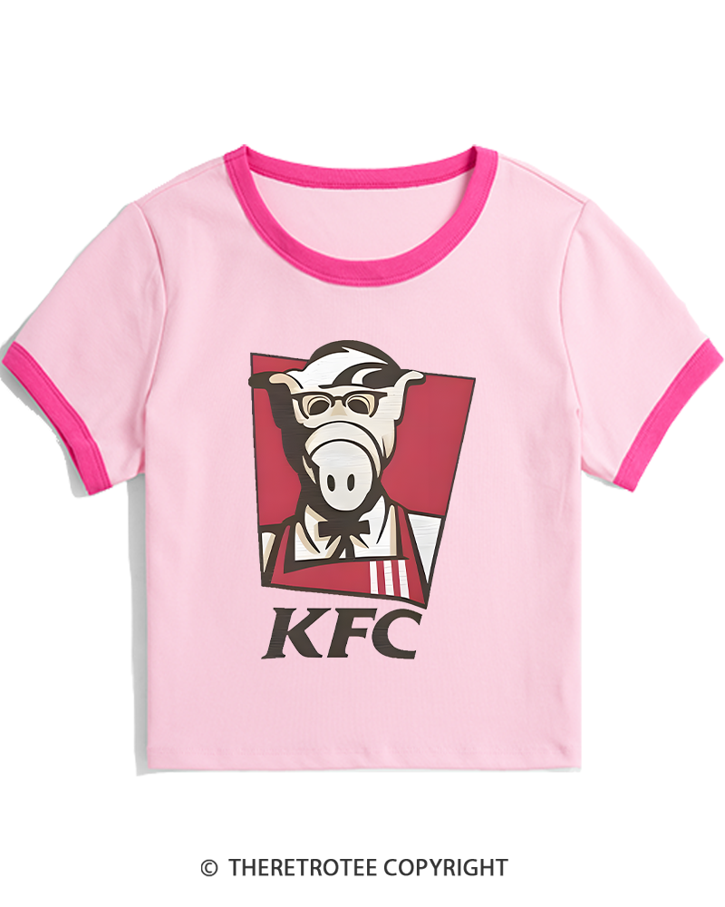 TheRetroTee 1980s Kentucky Fried Cats Women's Ringer T-shirt