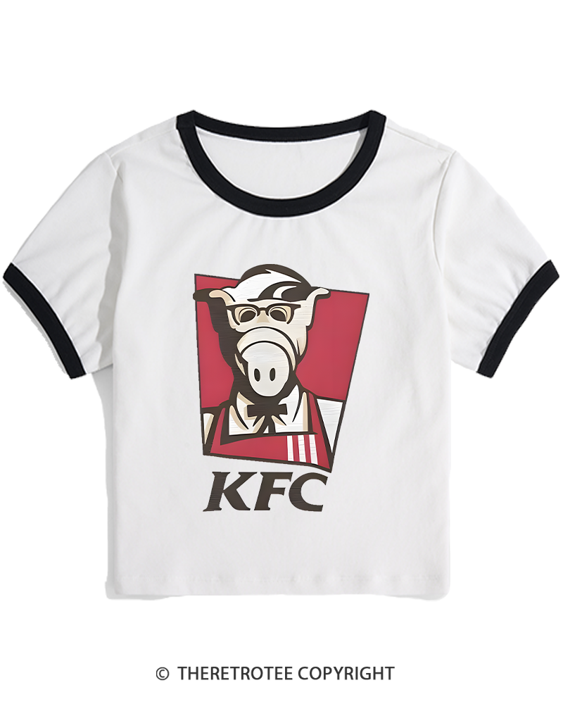 TheRetroTee 1980s Kentucky Fried Cats Women's Ringer T-shirt