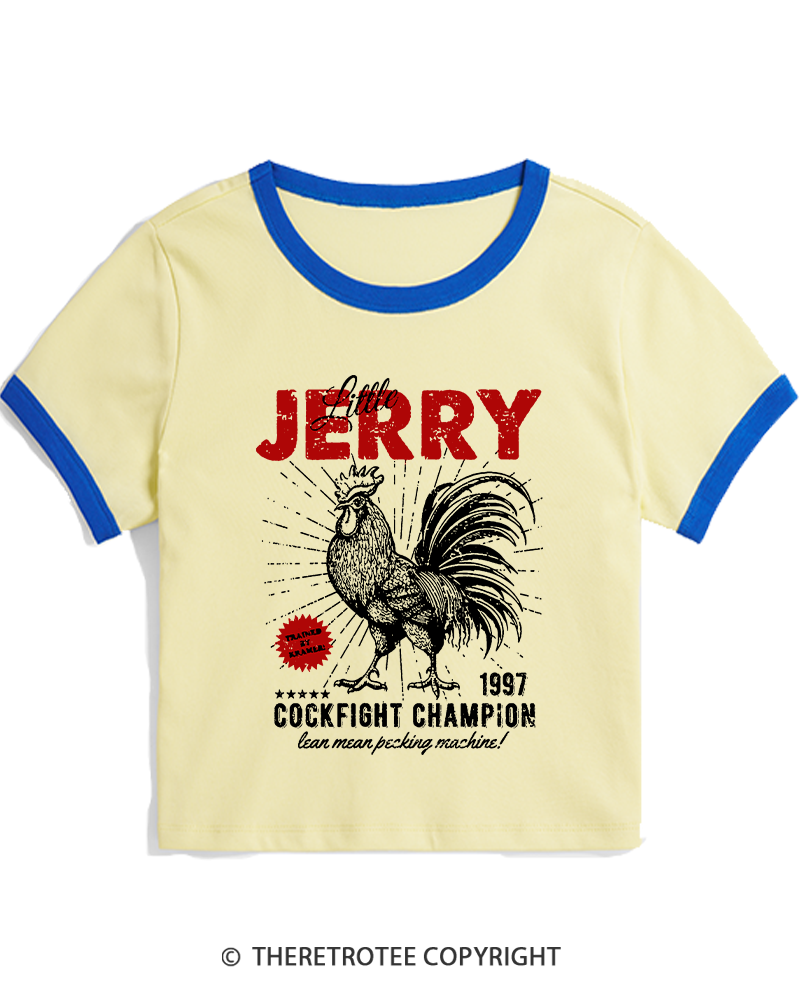 TheRetroTee Barnyard Champion 1990s Women's Ringer T-shirt