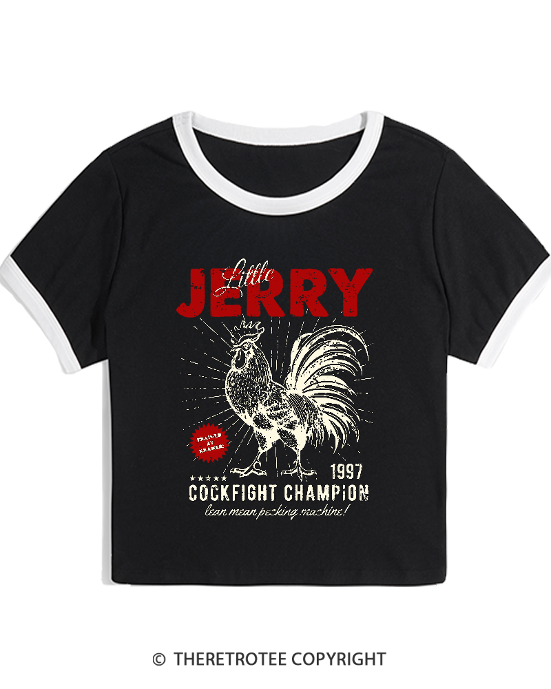 TheRetroTee Barnyard Champion 1990s Women's Ringer T-shirt