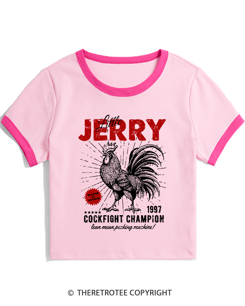 TheRetroTee Barnyard Champion 1990s Women's Ringer T-shirt