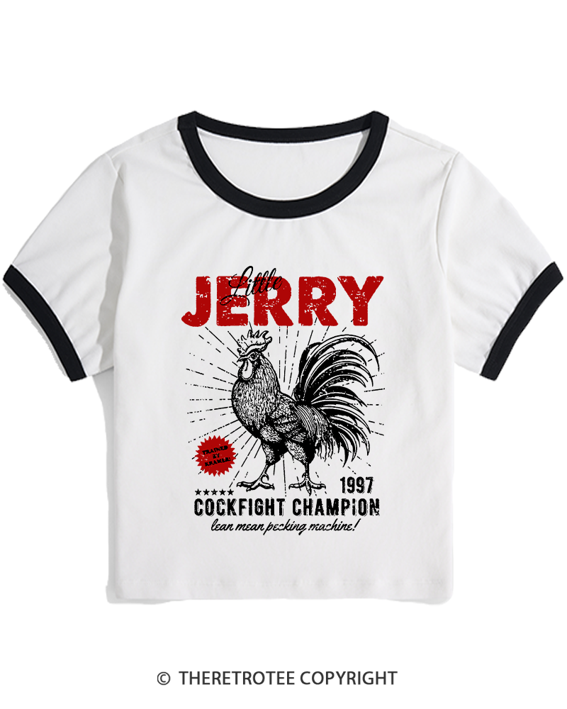 TheRetroTee Barnyard Champion 1990s Women's Ringer T-shirt