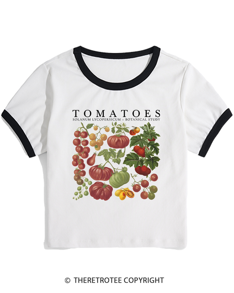 TheRetroTee Tomatoes 1890s Women's Ringer T-shirt