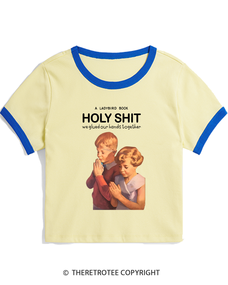 TheRetroTee A Ladybird Book Holy Sh*t 1950s Women's Ringer T-shirt