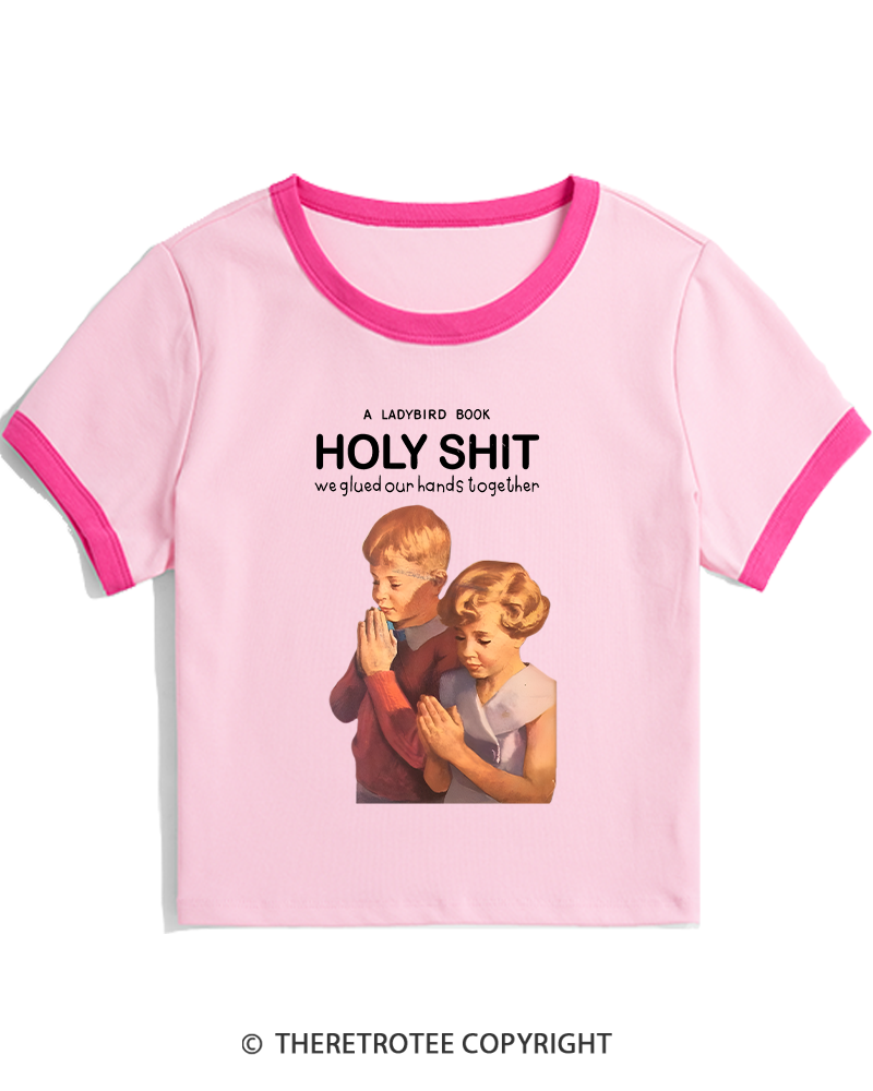 TheRetroTee A Ladybird Book Holy Sh*t 1950s Women's Ringer T-shirt