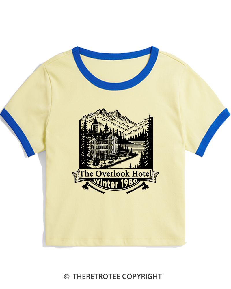 TheRetroTee Overlook Hotel 1980s Women's Ringer T-shirt