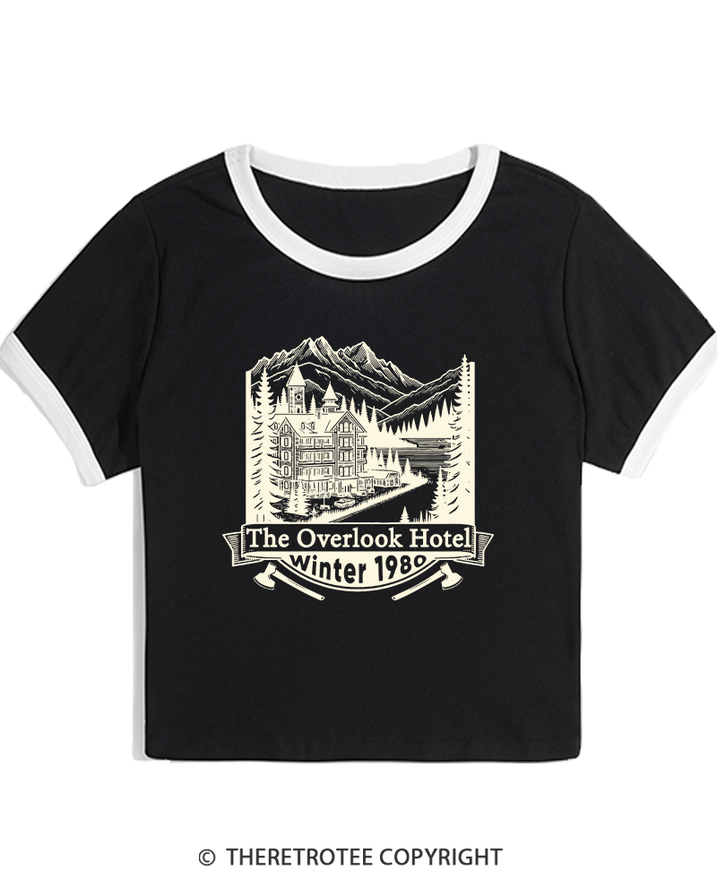 TheRetroTee Overlook Hotel 1980s Women's Ringer T-shirt