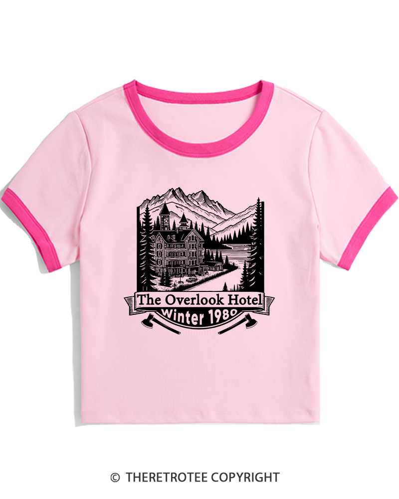 TheRetroTee Overlook Hotel 1980s Women's Ringer T-shirt