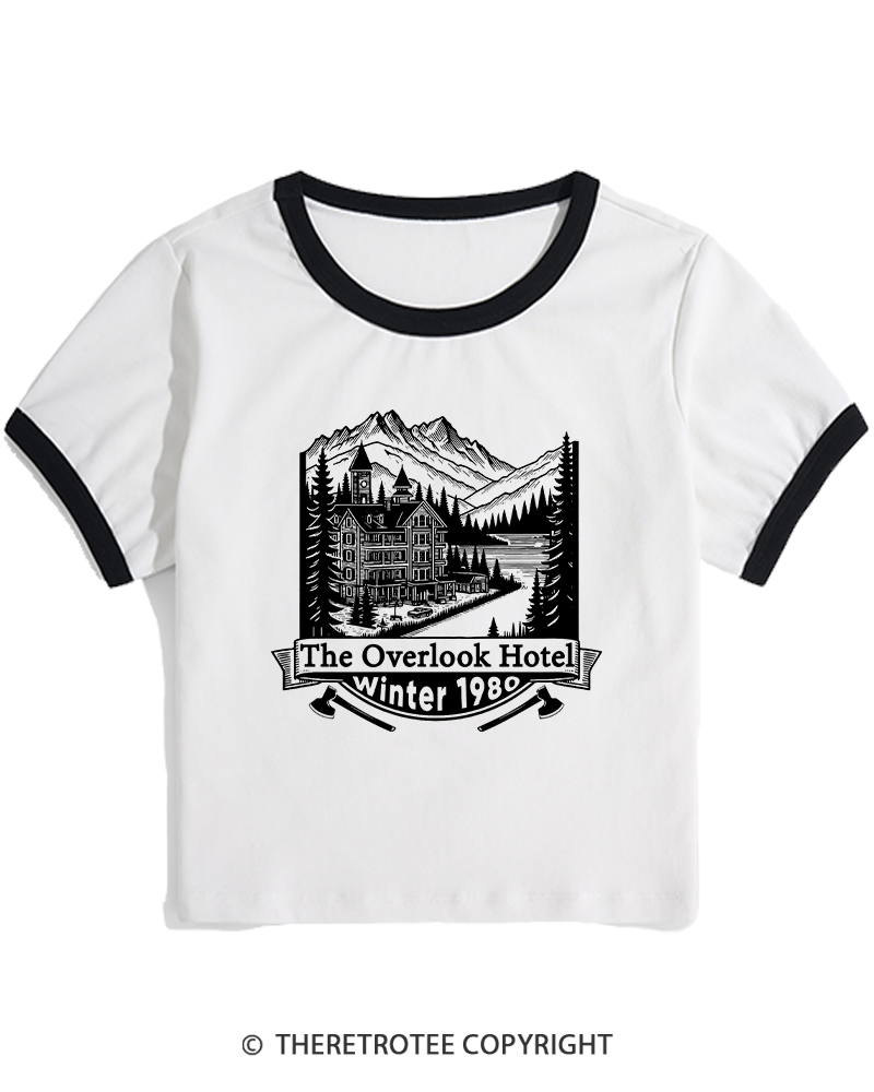 TheRetroTee Overlook Hotel 1980s Women's Ringer T-shirt