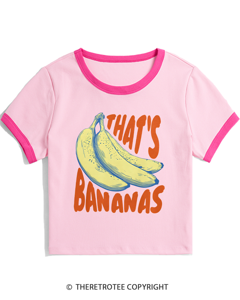 TheRetroTee Thats Bananas Women's Ringer T-shirt