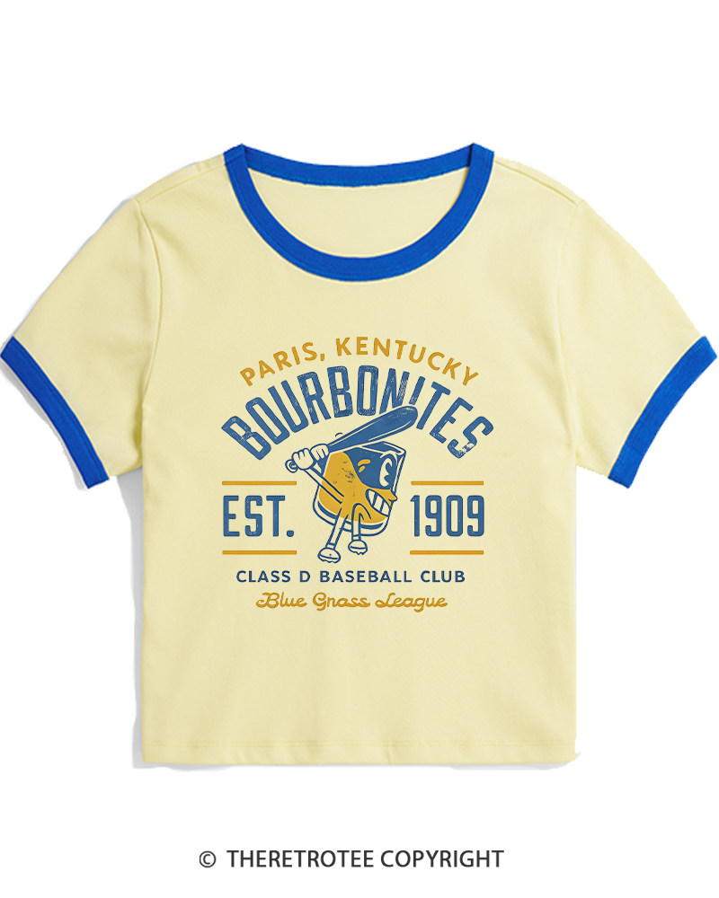 TheRetroTee 1900s Bourbon League Slugger Retro Women's Ringer T-shirt