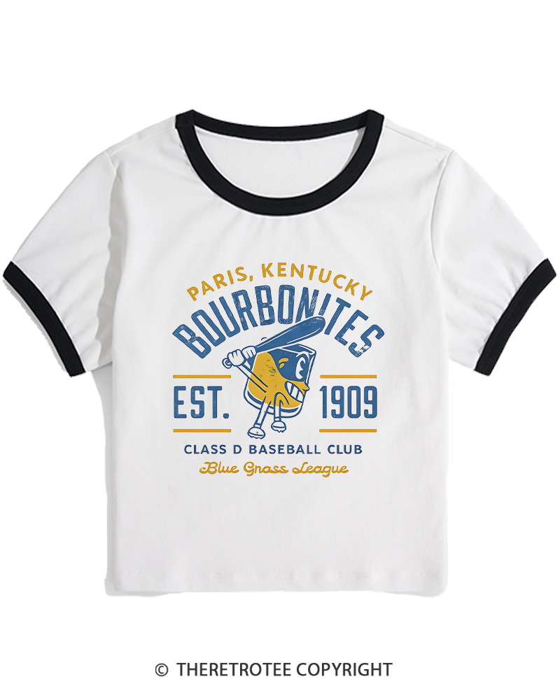 TheRetroTee 1900s Bourbon League Slugger Retro Women's Ringer T-shirt