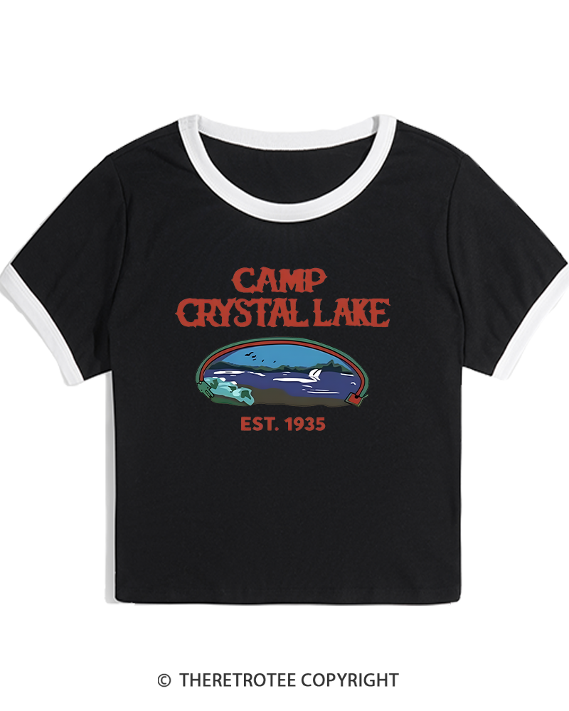 TheRetroTee Friday the 13th Jason Voorhees Horror Women's Ringer T-shirt