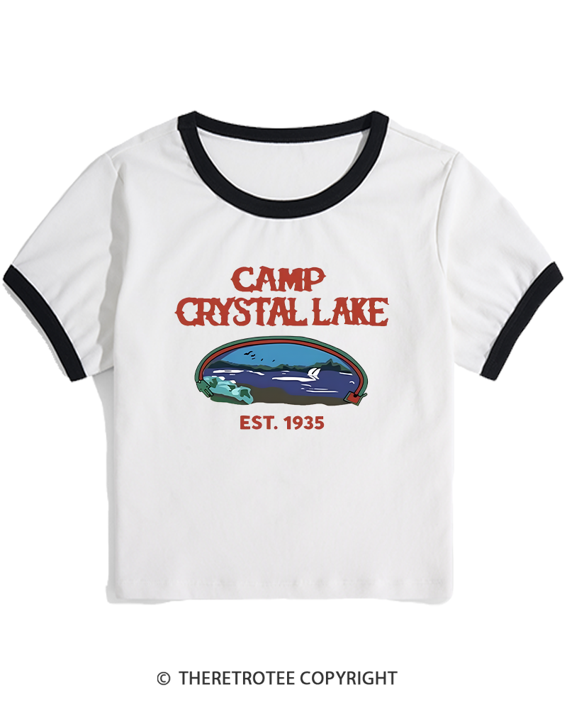 TheRetroTee Friday the 13th Jason Voorhees Horror Women's Ringer T-shirt