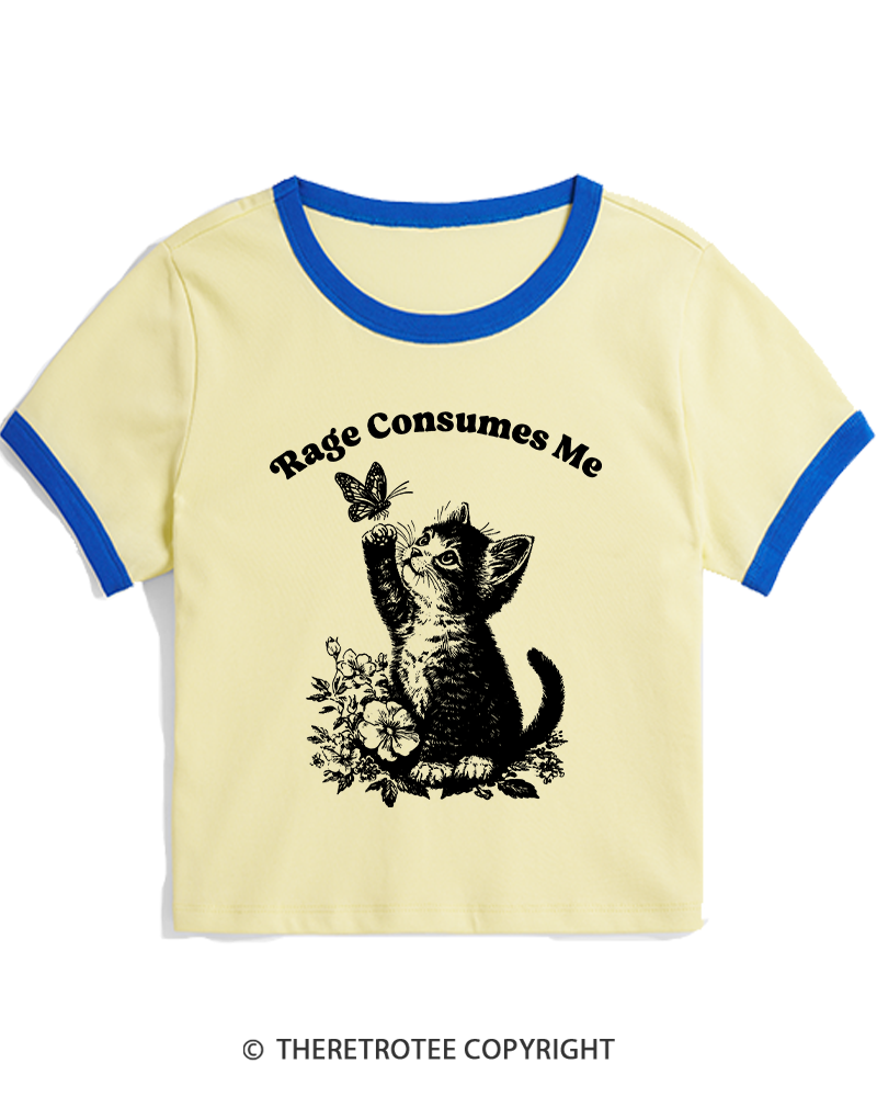 TheRetroTee Rage Consumes Me Women's Ringer T-shirt