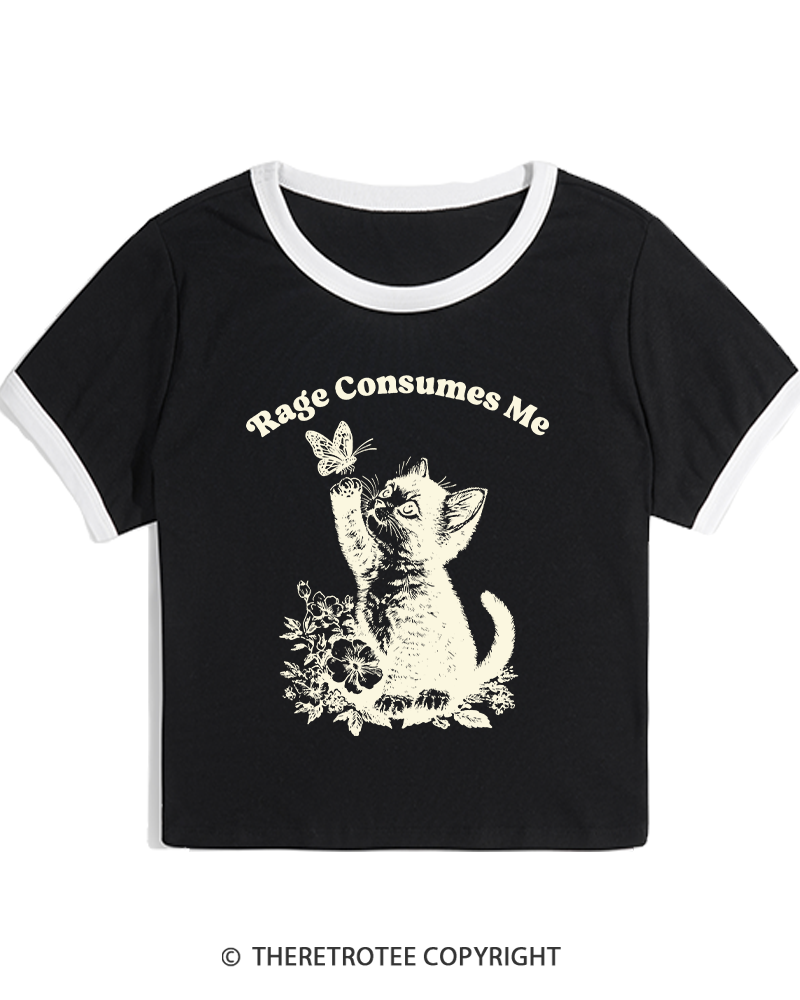 TheRetroTee Rage Consumes Me Women's Ringer T-shirt