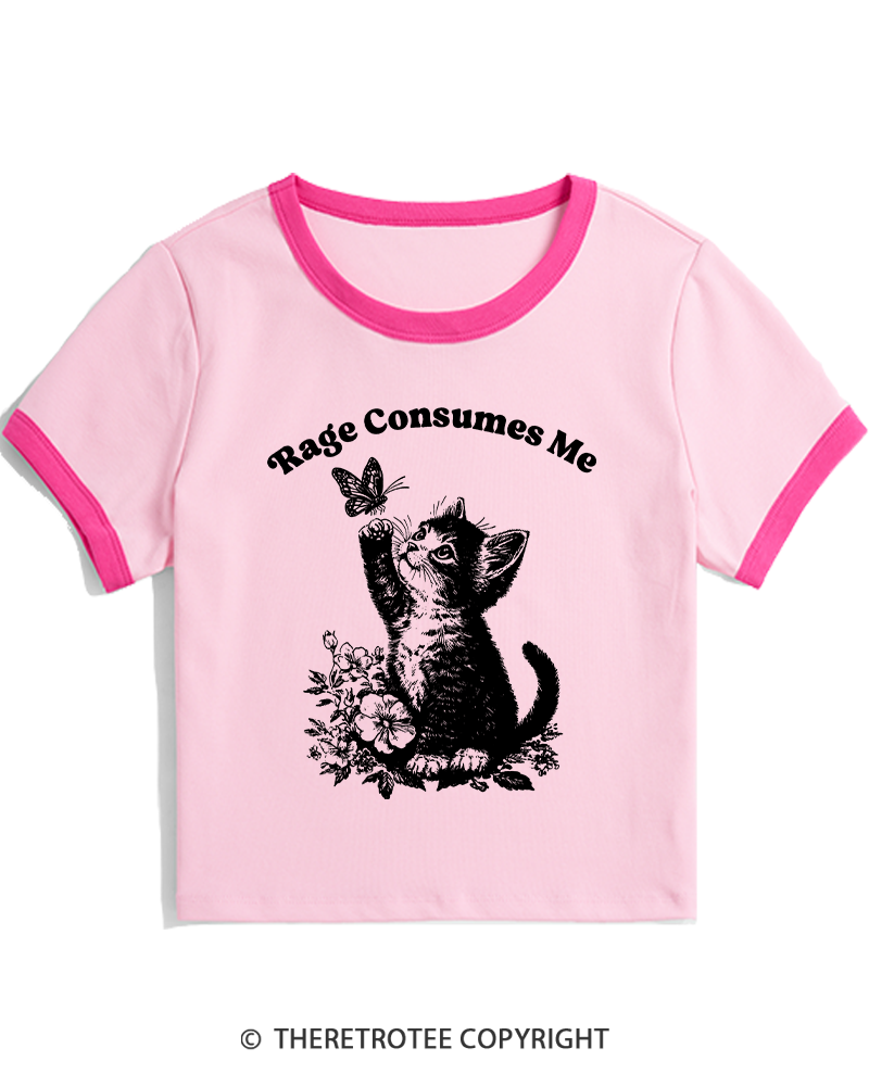 TheRetroTee Rage Consumes Me Women's Ringer T-shirt