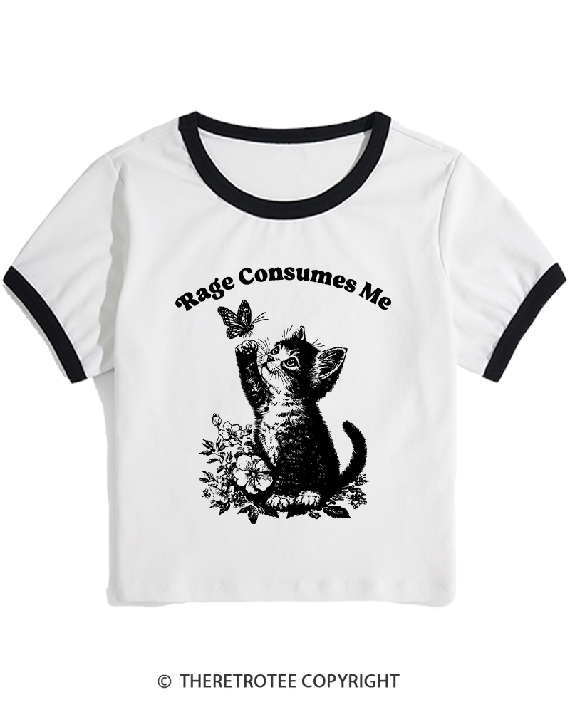 TheRetroTee Rage Consumes Me Women's Ringer T-shirt