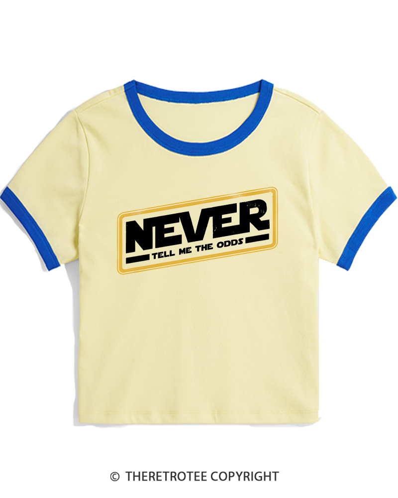TheRetroTee Never Tell Me The Odds 1980s Women's Ringer T-shirt