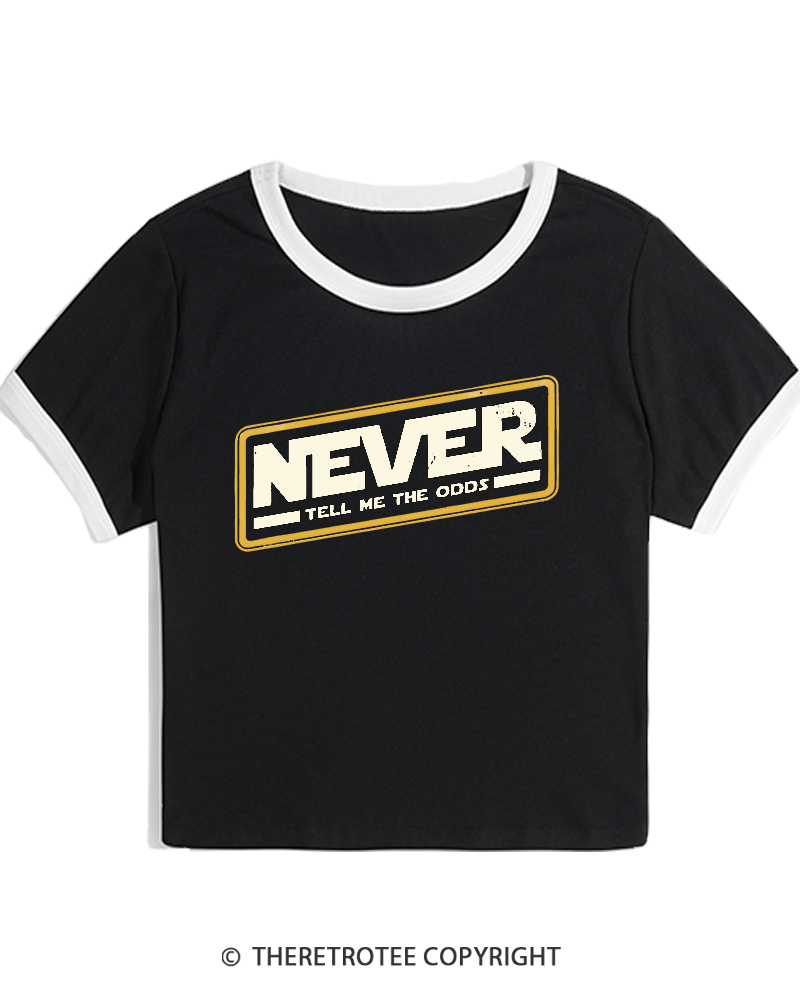 TheRetroTee Never Tell Me The Odds 1980s Women's Ringer T-shirt