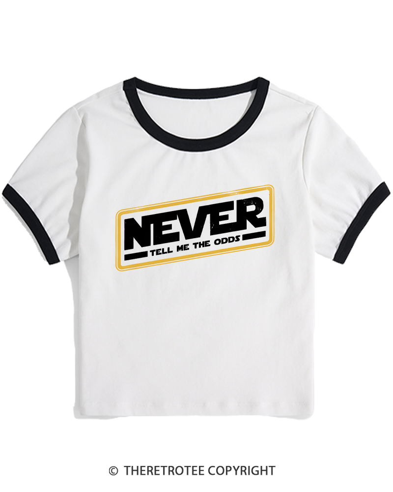 TheRetroTee Never Tell Me The Odds 1980s Women's Ringer T-shirt