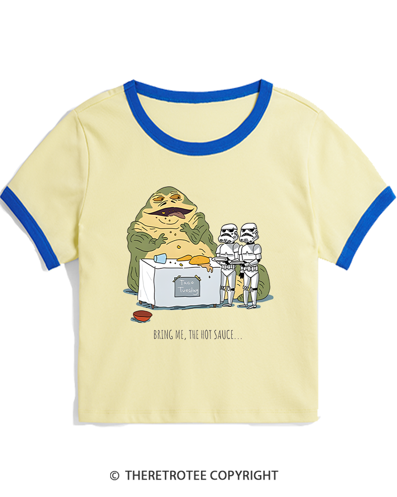 TheRetroTee Hot Sauce 1980s Women's Ringer T-shirt